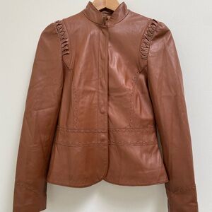 Sandra Angelozz Tan Leather Jacket